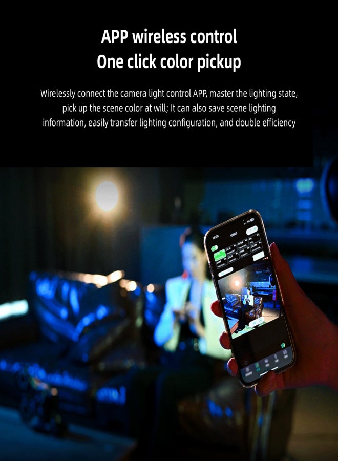 يونجنيو ضوء تصوير YONGNUO YNLUX100RGB ثنائي اللون بقوة 120 واط، ضوء فيديو RGB كامل الألوان، 2000 كلفن - 10000 كلفن، قابل للتعتيم، مؤشر تجسيد اللون ≥ 96، مع حامل Bowens القياسي، 30 تأثيرًا للمشهد الضوئي، نظام لاسلكي 2.4 جيجاهرتز، يدعم تقنية BT - Image 4